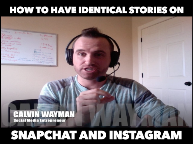 How to have the same story on Snapchat AND Instagram!