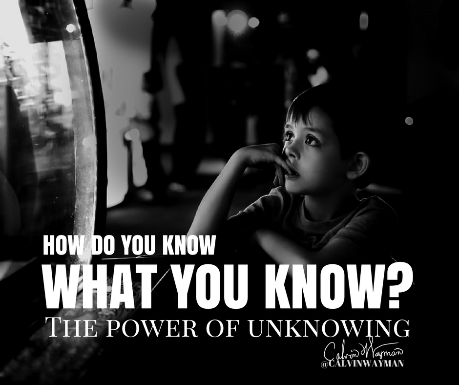 HOW DO YOU KNOW WHAT YOU KNOW? – The Power of Unknowing